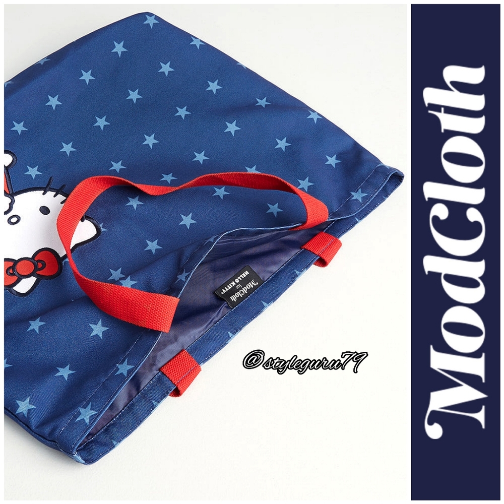 ModCloth x Hello Kitty Team Americana Bag in Blue Filled With HK Goodies - Picture 3 of 3